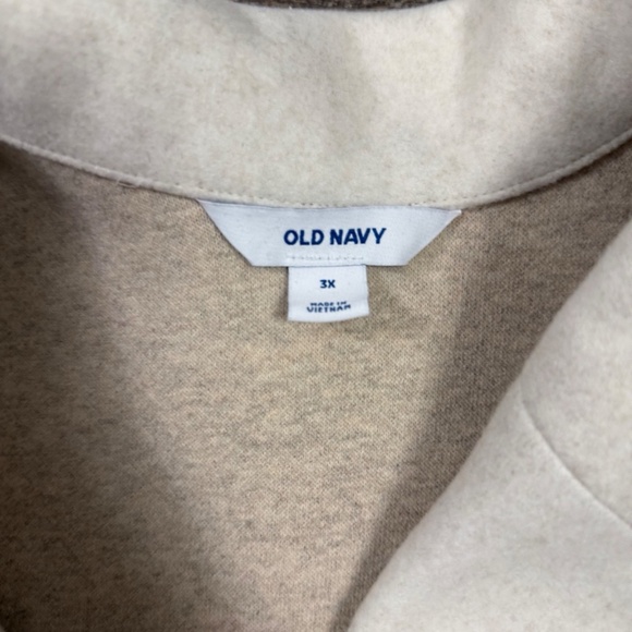 Old Navy Womens 3X Cream Longline Coat Jacket Oversized Button Front - Picture 13 of 13